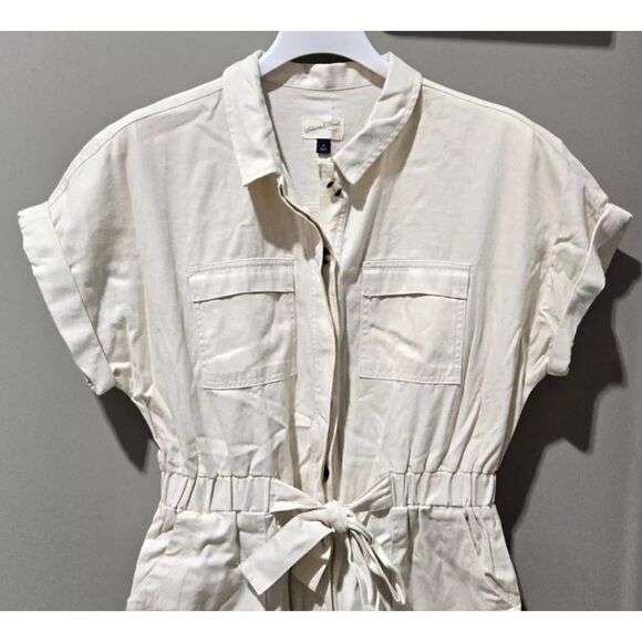 Off White Sz 6 Casual or Dress Linen Blend Jumpsuit Boilersuit UNIVERSAL THREAD - Picture 4 of 5